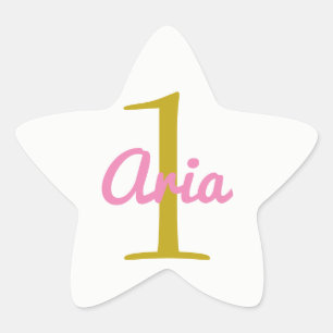 Adesito Estrela Aniversário do Star Sticker Branco Dourado Rosa
