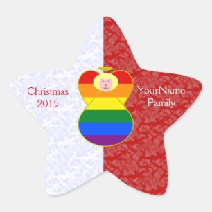 Adesito Estrela Anjo do Orgulho Gay Cabelo Loiro Vermelho e Branco