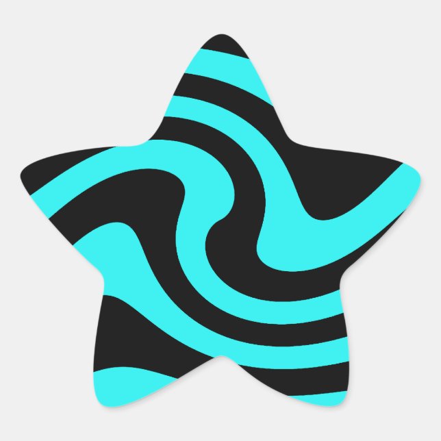 Adesito Estrela Aqua e design de ondas negras (Frente)