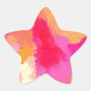Adesito Estrela Aquarelas rosa, laranja e amarelas