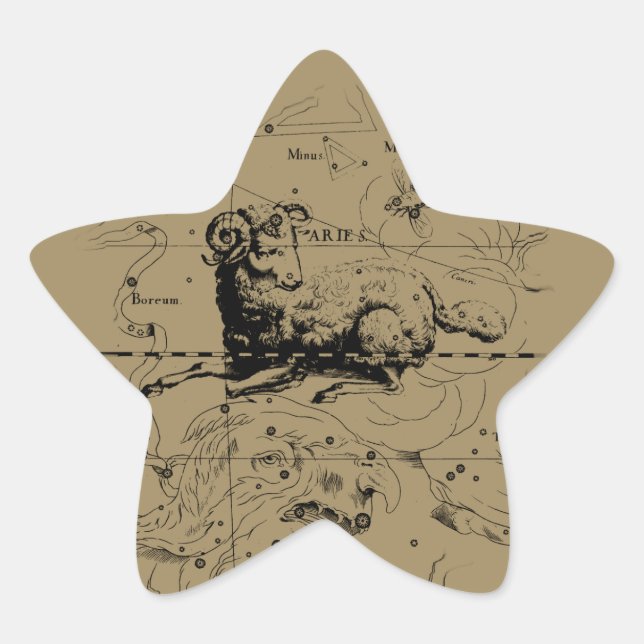Adesito Estrela Aries Constelle Map Hevelius 1690 (Frente)