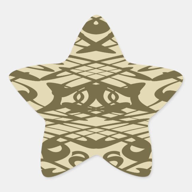 Adesito Estrela Art Nouveau Pattern in Beige and Brown. (Frente)