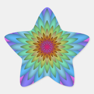 Adesito Estrela Arte abstrata de flor de arco-íris