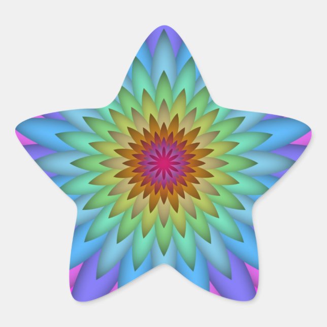 Adesito Estrela Arte abstrata de flor de arco-íris (Frente)