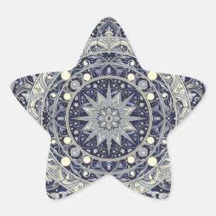 Adesito Estrela Arte de Padrão de Estrela Mandala Bússola Celestia