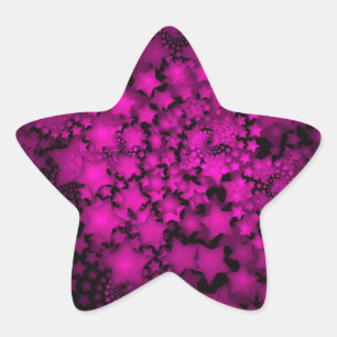 Adesito Estrela Arte Fractal Estrelas Neon Rosa Quente