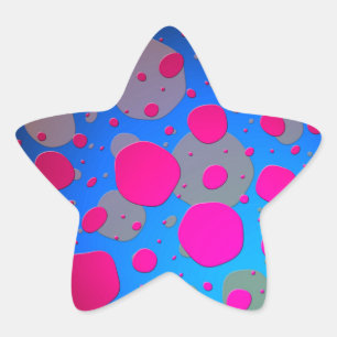 Adesito Estrela Arte Moderna Rosa Brilhante e Azul