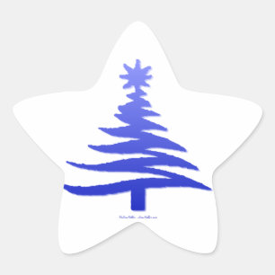 Adesito Estrela Árvore de Natal Estêncil Azul Cobalto
