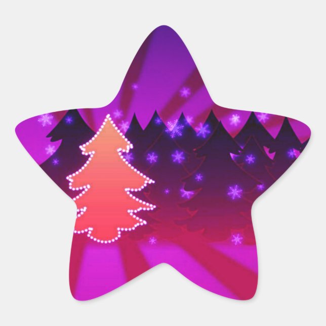 Adesito Estrela Árvores de Natal - Formas de Roxo (Frente)
