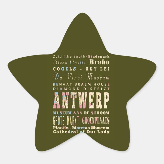 Adesito Estrela Atrações e locais famosos de Antuérpia, Bélgica. (Frente)