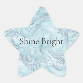 Adesito Estrela Azul Aqua Silver Marble Swirls