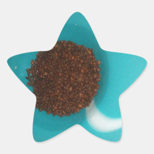 Adesito Estrela Azul-Cyan Café - feijão-castanho
