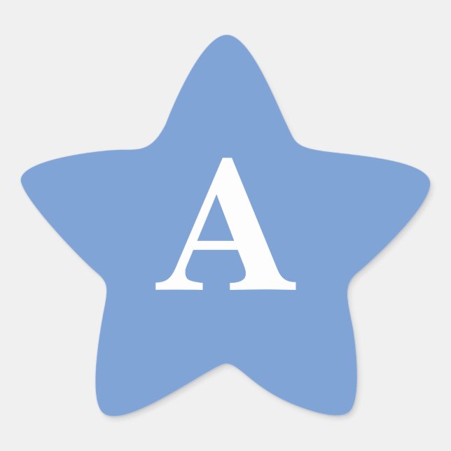 Adesito Estrela Azul de Centáurea Inicial de Monograma Branco Pers (Frente)