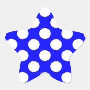 Adesito Estrela Azul Real e Bolinhas Brancas