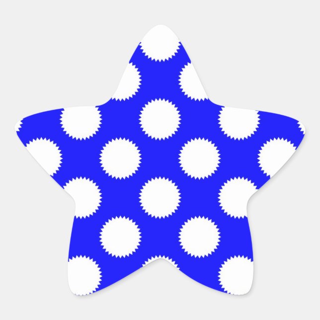 Adesito Estrela Azul Real e Bolinhas Brancas (Frente)