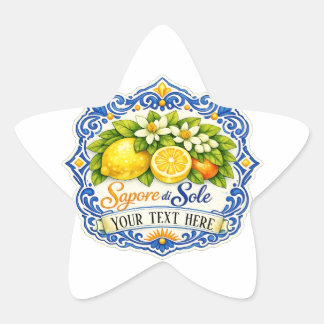 Adesito Estrela Azulejo Mediterrâneo de Limão – Arte em Aquarela c