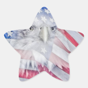 Adesito Estrela Bald Eagle Head e American Flag