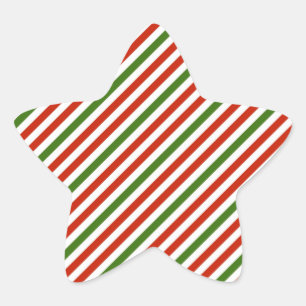 Adesito Estrela Bandas de Natal Diagonais Vermelhas e Verdes