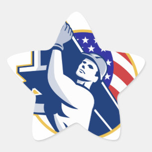 Adesito Estrela Bandeira americana do Eu-Feixe do trabalhador de
