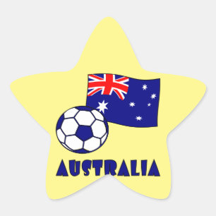 Adesito Estrela Bandeira da Bola de Futebol Australiana Azul Fundo