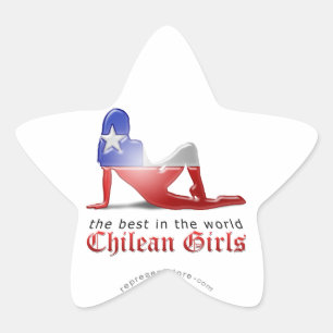 Adesito Estrela Bandeira Silhouette Girl Chilena