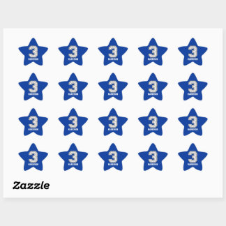 Adesito Estrela Baseball Número 3 Personalizado
