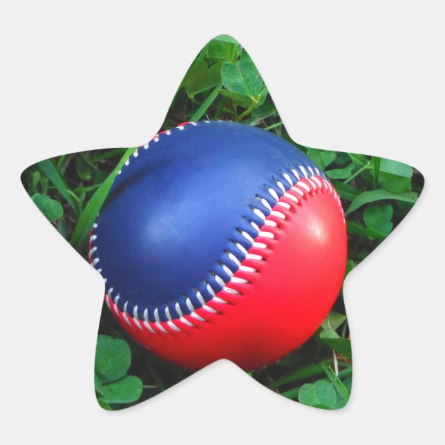 Adesito Estrela Beisebol Vermelho e Azul com Pintura Branca (Frente)