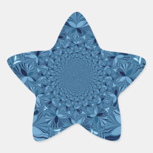 Adesito Estrela Bela Arte de Caleidoscópio Azul Iridescente e Enca