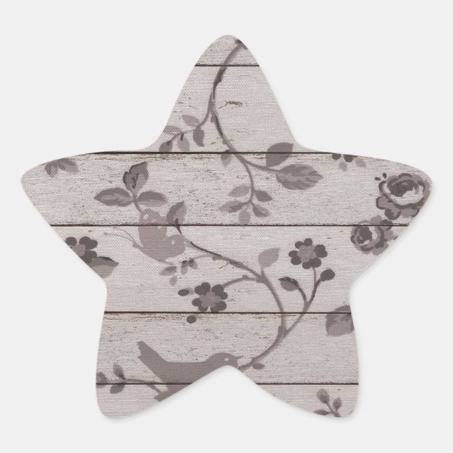 Adesito Estrela Belo vintage, elegante borboletas de aves florais (Frente)