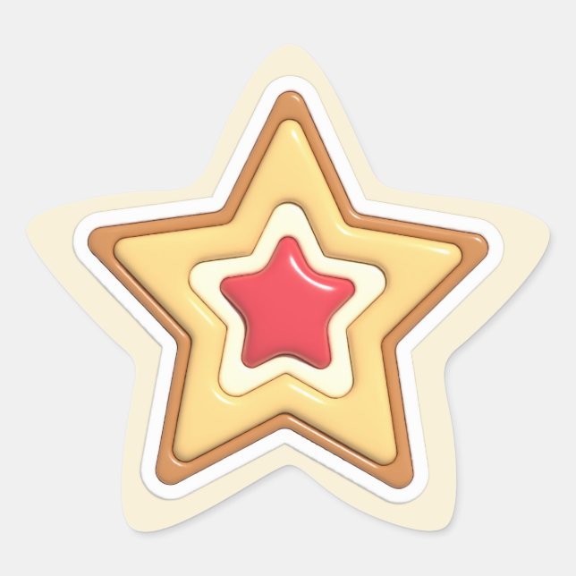 Adesito Estrela Biscoito Estrela de Natal 3D (Frente)