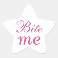 Bite Me Star Sticker - Rosa e Branco