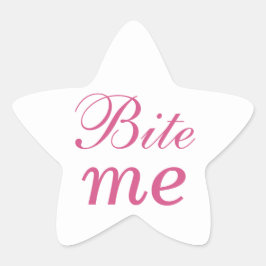 Adesito Estrela Bite Me Star Sticker - Rosa e Branco