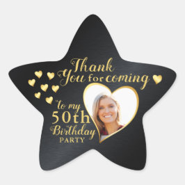 Adesito Estrela Black and Gold 50th Birthday Photo Thank You