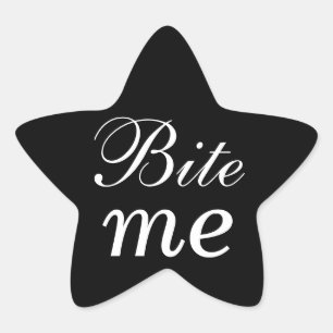 Adesito Estrela Black and White Star Bite Me Sticker