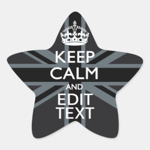Adesito Estrela Black on Black Keep Calm Personated Union Jack