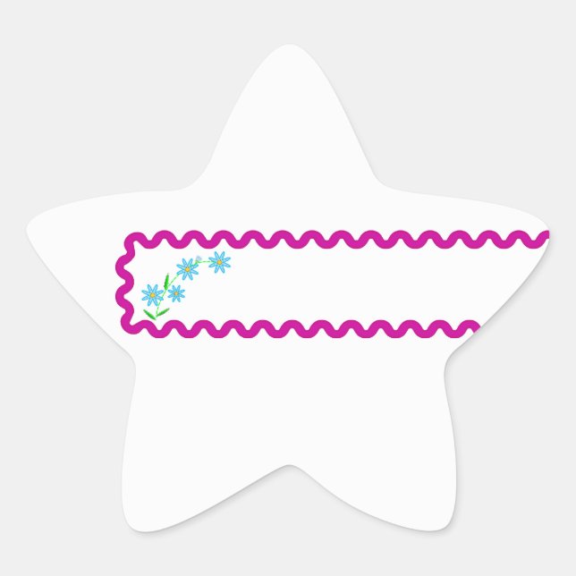 Adesito Estrela Blue Flowers Background Star Sticker (Frente)