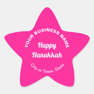 Adesito Estrela Boas saudações do Hanukkah no Pink Star Sticker