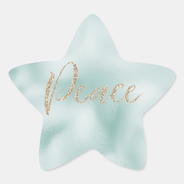 Adesito Estrela Bonito Aqua Mint Glitzy Glitter Striter Dourada Pa (Frente)