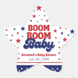 Adesito Estrela Boom Boom Baby 4 de julho Chá de fraldas Patriótic
