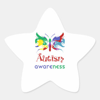 Adesito Estrela Borboleta de Sensibilização Autismo