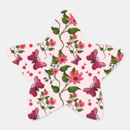 Adesito Estrela Borboleta Floral Midnight Bloom
