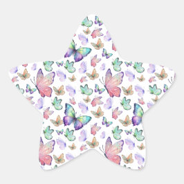 Adesito Estrela Borboletas de Aquarela Padrão Invisível