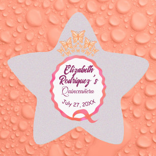 Adesito Estrela Borboletas Princesa Tiara Coroa Festa dos Quinze
