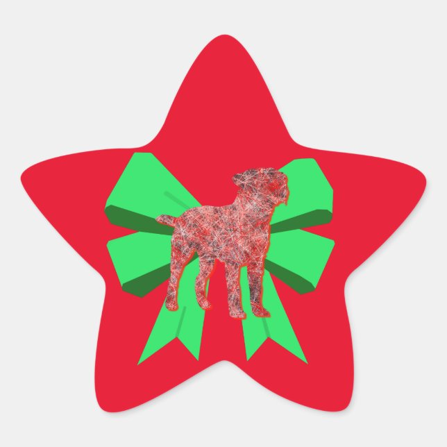 Adesito Estrela Borda Terrier Red Dog e Arco Verde Natal (Frente)