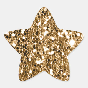 Adesito Estrela Brilho Sólido, Dourado Sparkle