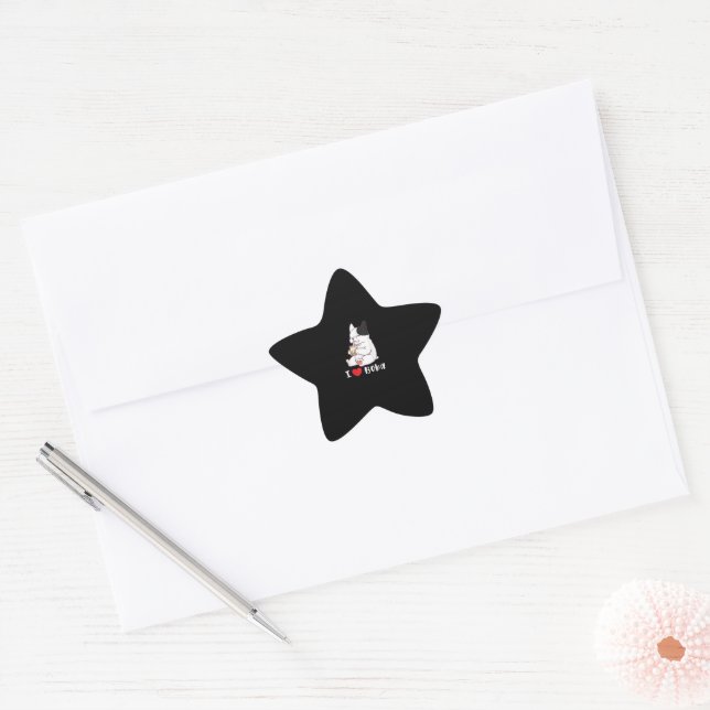 Adesito Estrela Buldogue Francês Eu Adoro Boba Bubble milk Tea Dog (Envelope)