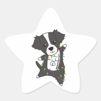 Adesito Estrela Cachorro de Natal na fronteira Cachorro de inverno