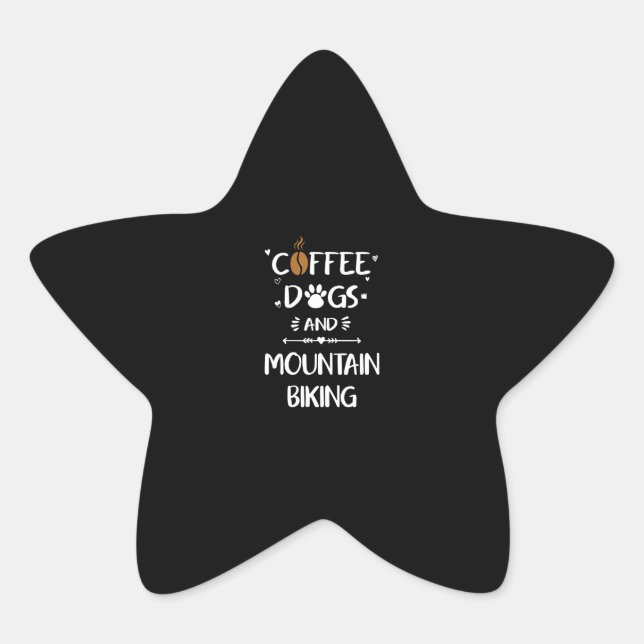 Adesito Estrela Cães de café e bicicleta de descida (Frente)