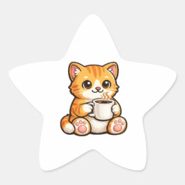 Adesito Estrela Café de Gato Fofo – Gato Laranja Aconchegante Bebe