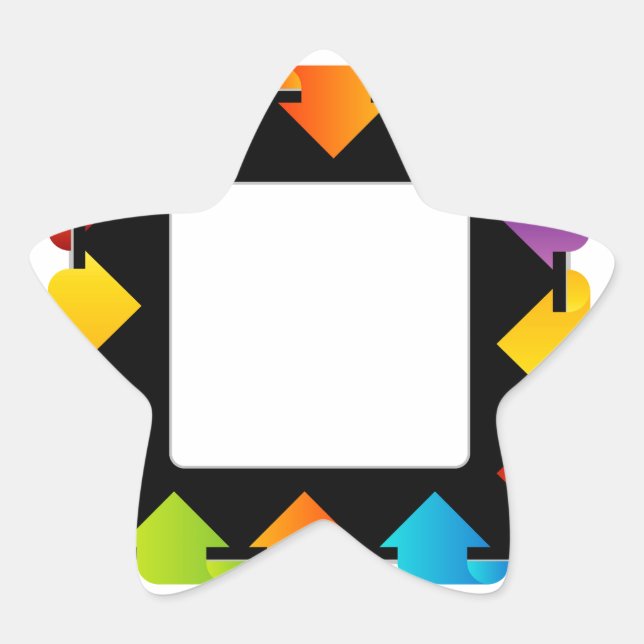 Adesito Estrela Caixa de texto com setas (Frente)